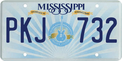 MS license plate PKJ732