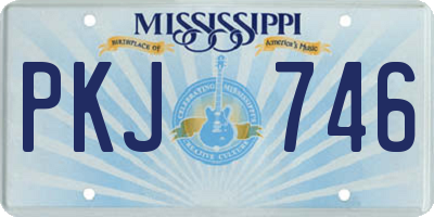 MS license plate PKJ746