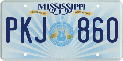 MS license plate PKJ860