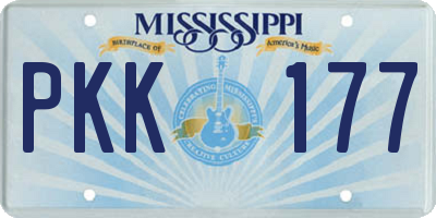 MS license plate PKK177