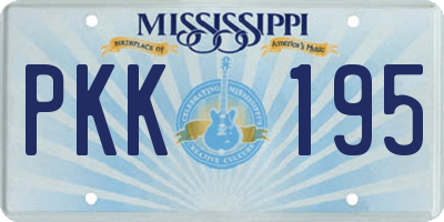 MS license plate PKK195