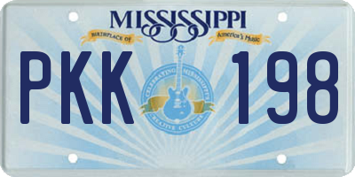 MS license plate PKK198