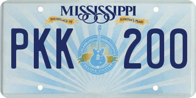 MS license plate PKK200