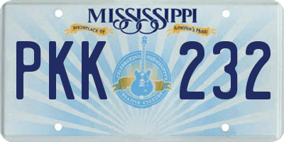 MS license plate PKK232