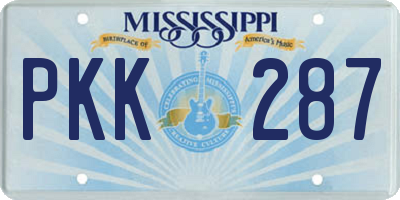 MS license plate PKK287