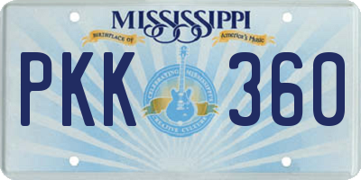 MS license plate PKK360