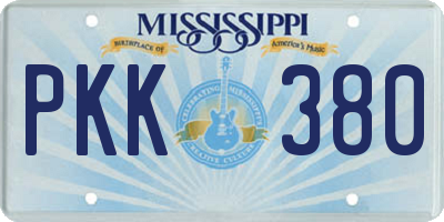 MS license plate PKK380