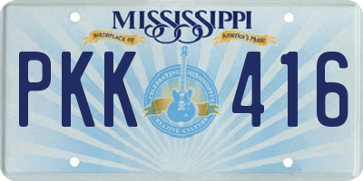 MS license plate PKK416