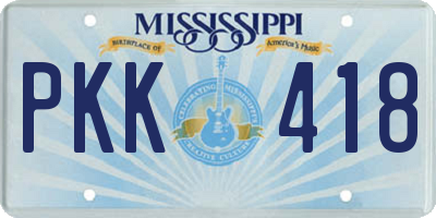 MS license plate PKK418