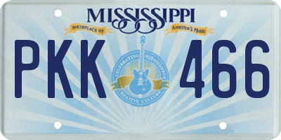 MS license plate PKK466