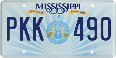 MS license plate PKK490