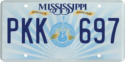 MS license plate PKK697