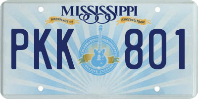MS license plate PKK801
