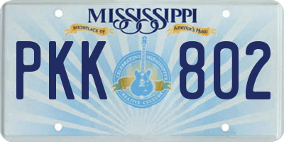 MS license plate PKK802