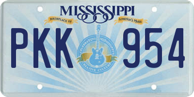 MS license plate PKK954