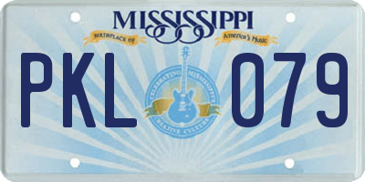 MS license plate PKL079
