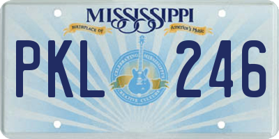 MS license plate PKL246