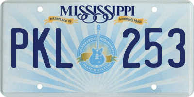 MS license plate PKL253