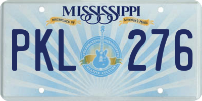 MS license plate PKL276