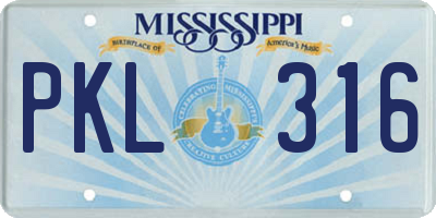 MS license plate PKL316