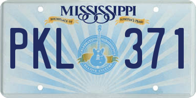 MS license plate PKL371