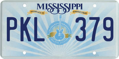 MS license plate PKL379