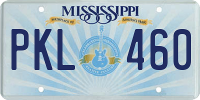 MS license plate PKL460