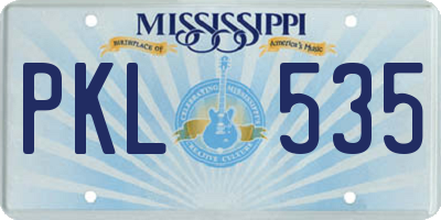 MS license plate PKL535