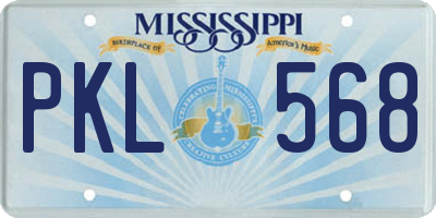 MS license plate PKL568