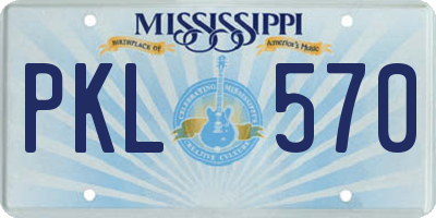 MS license plate PKL570