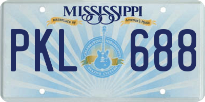MS license plate PKL688