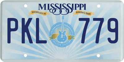 MS license plate PKL779