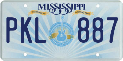 MS license plate PKL887