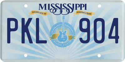 MS license plate PKL904