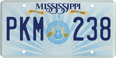 MS license plate PKM238