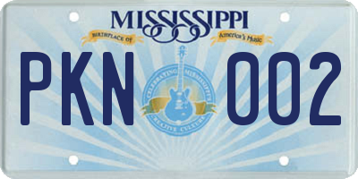 MS license plate PKN002