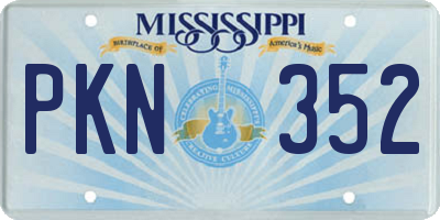 MS license plate PKN352