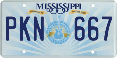MS license plate PKN667