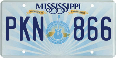 MS license plate PKN866