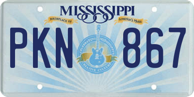 MS license plate PKN867