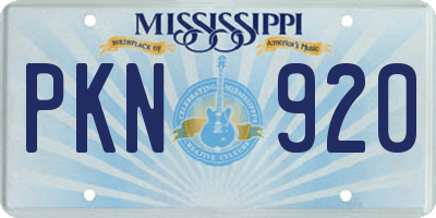 MS license plate PKN920