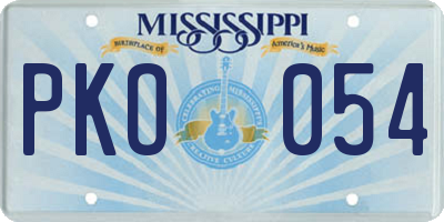 MS license plate PKO054