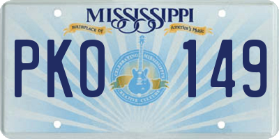 MS license plate PKO149