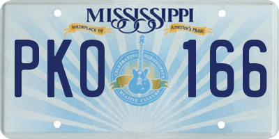 MS license plate PKO166