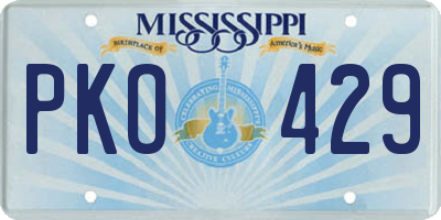 MS license plate PKO429