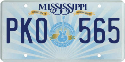 MS license plate PKO565