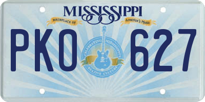 MS license plate PKO627
