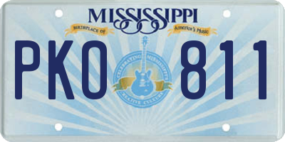 MS license plate PKO811