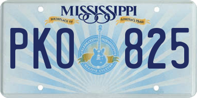 MS license plate PKO825