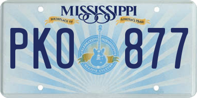 MS license plate PKO877